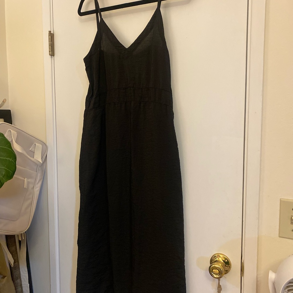 LACAUSA Sheer Black MIDI Dress
